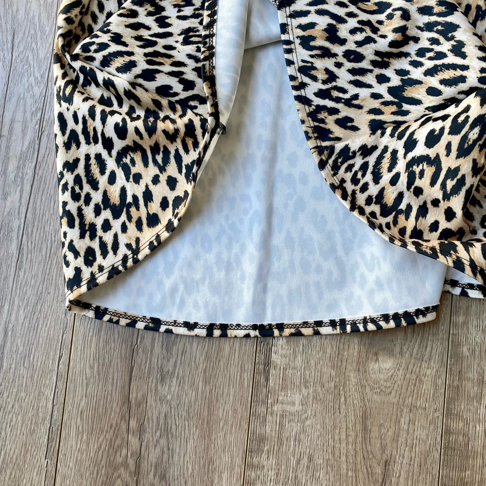 GIRLS SZ 9/10 RIVER ISLAND LEOPARD/BLK  DRESS - Picture 7 of 7